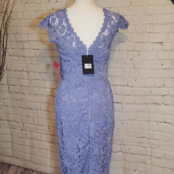 Paper Dolls Blue Cap Sleeves Dress Size 8 - Picture 4 of 8